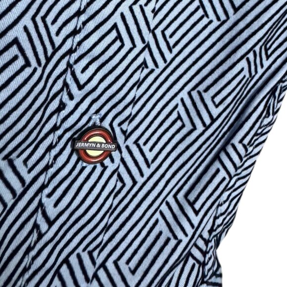JERMYN & BOND Luxury Designer Blue Business Casual Dress Shirt Mens Medium - Picture 5 of 7